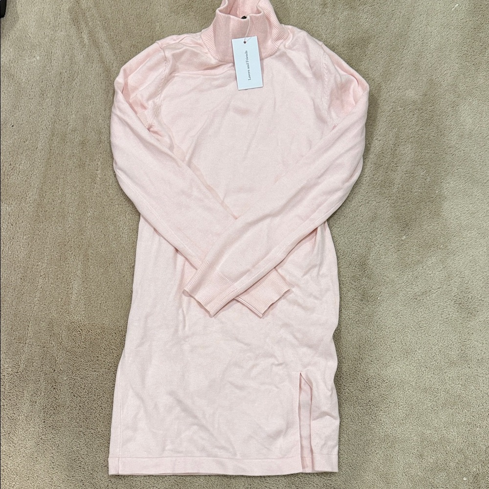 NWT Lovers and Friends baby pink sweater dress